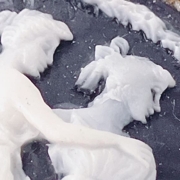 VTG Signed Western Germany Resin Cameo Brooch Pendant Mid Century Classical Rev - Picture 13 of 16